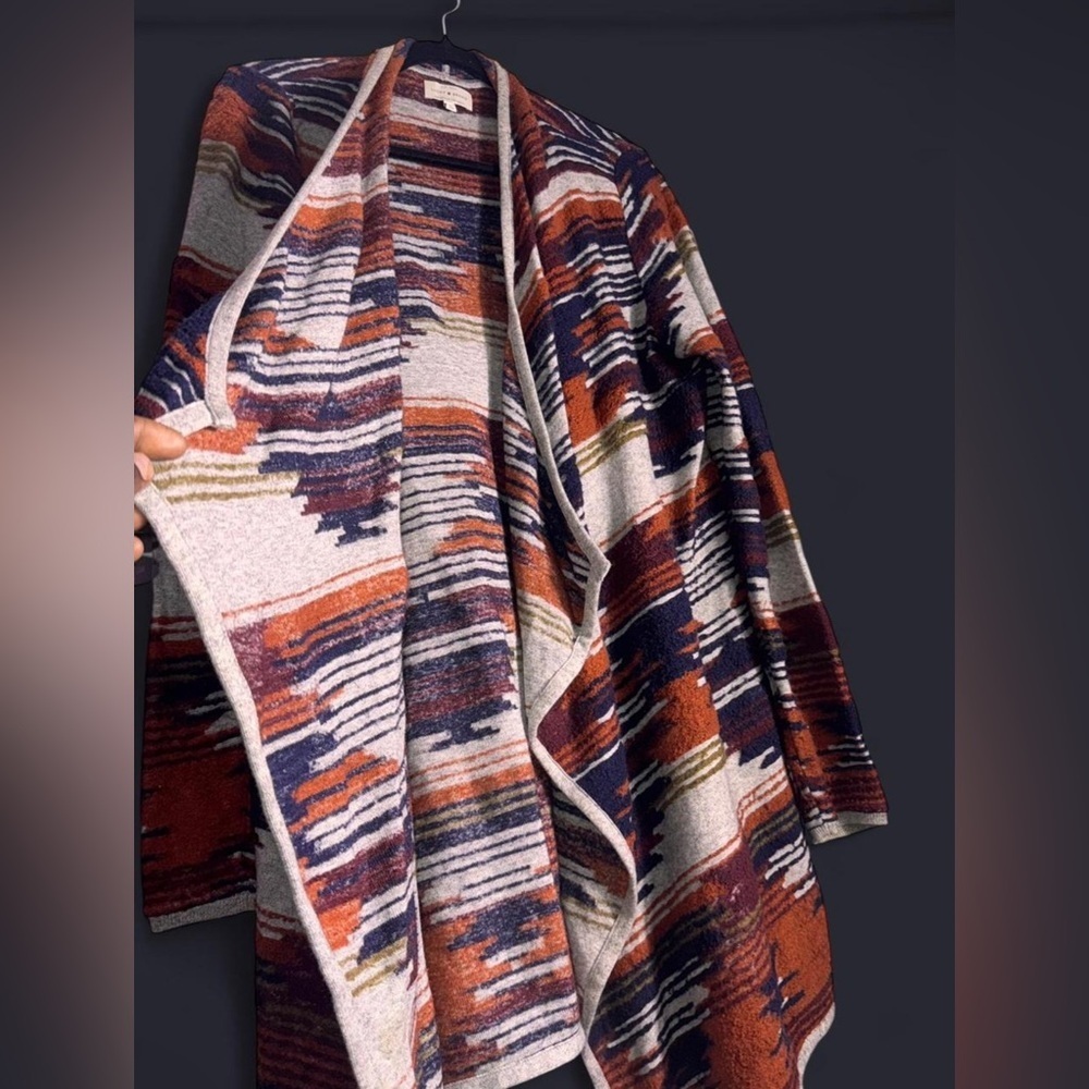 Lucky Brand Orange and Purple Patterned Cardigan - Picture 4 of 5